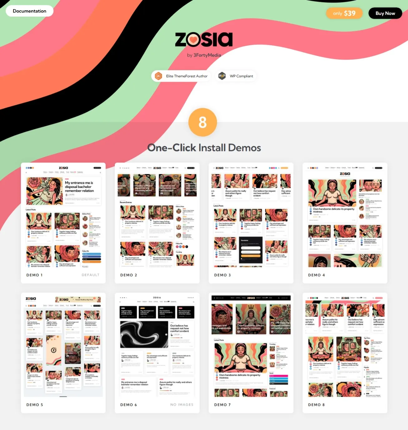 插图1{title-sep}Zosia 个人 WordPress 博客主题{title-sep}字节网络