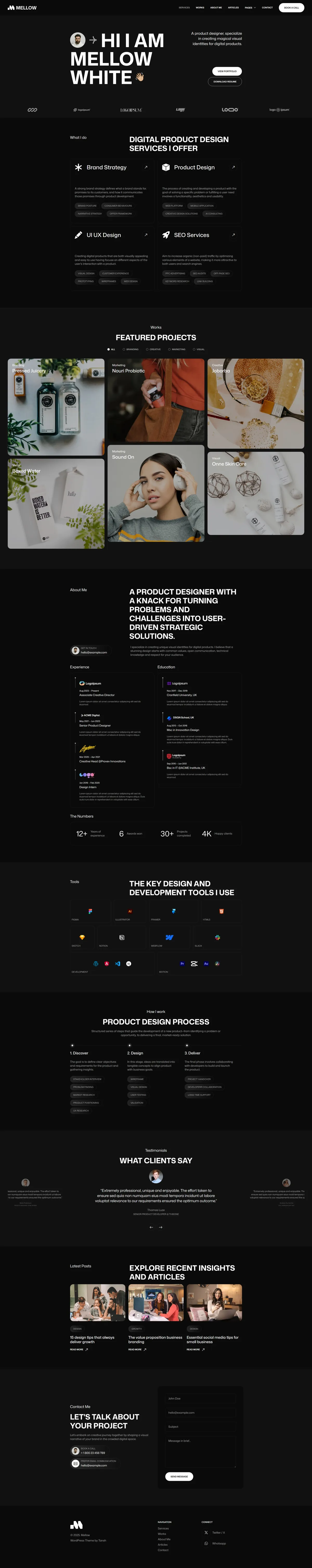插图1{title-sep}Mellow 个人作品集 WordPress 主题{title-sep}字节网络