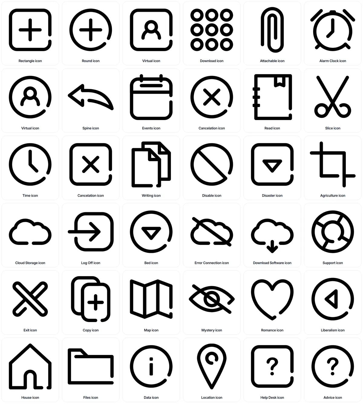 插图1{title-sep}用户界面基础 SVG 图标（207）{title-sep}字节网络
